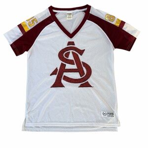 VS PINK Women’s Arizona State University ASU Mesh Jersey Maroon Gold Medium